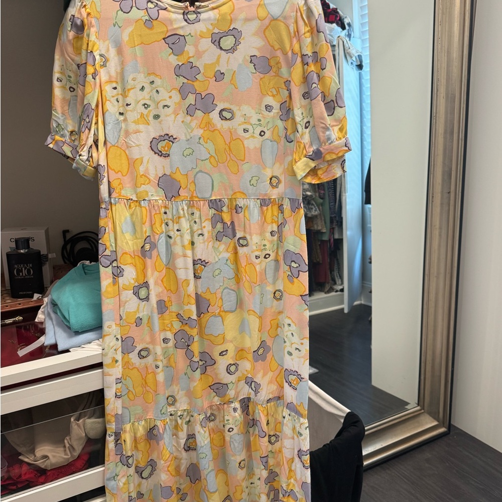 Perfect for Easter-  LOFT Pastel Floral Midi Dress